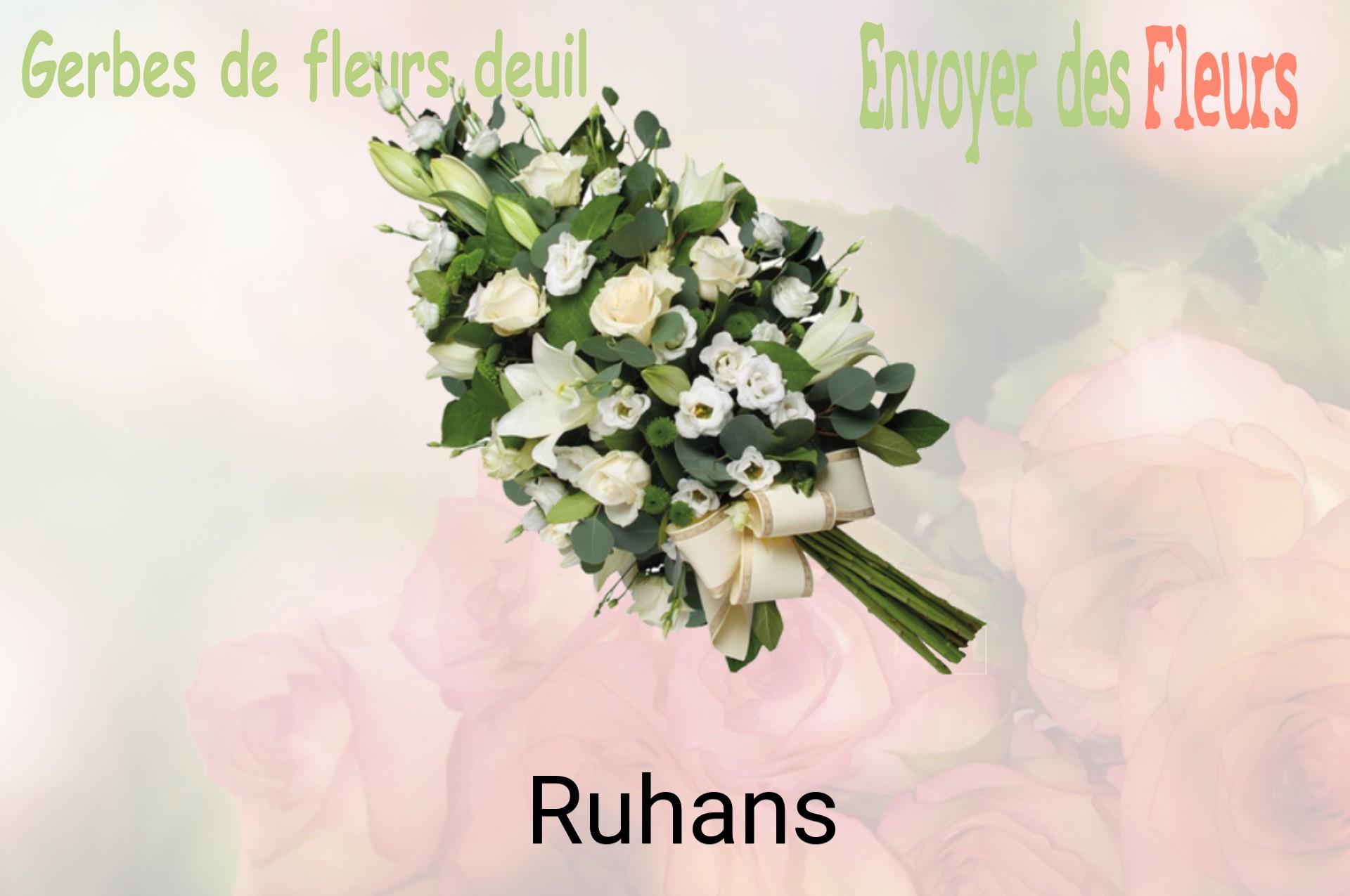 Gerbe de fleurs de deuil livrée à Ruhans